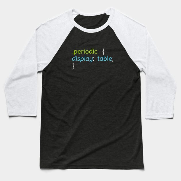 Funny Periodic Table Computer T-Shirt Baseball T-Shirt by happinessinatee